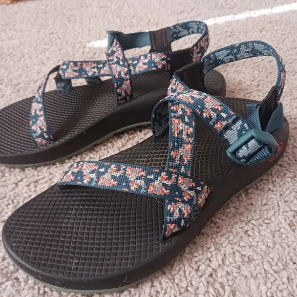 3/$10 DEAL Chaco Z1 Classic Trellis Teal Black Athletic Sandals Shoes Women's - Picture 2 of 10